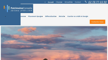 Page d'accueil du site : Patrimoine conseils Normandie