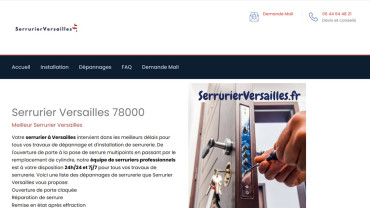 Page d'accueil du site : Serrurier Versailles