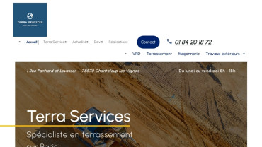 Page d'accueil du site : Terra Services