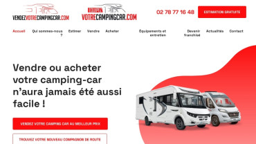Page d'accueil du site : Vendez votre camping car