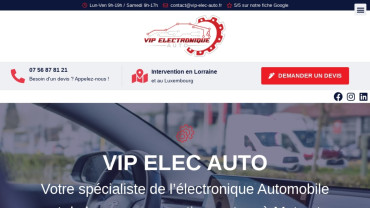 Page d'accueil du site : VIP Élec Auto 