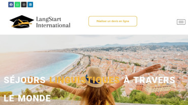 Page d'accueil du site : LangStart International