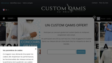 Page d'accueil du site : Custom Qamis