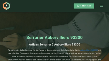 Page d'accueil du site : Serrurerie Aubervilliers