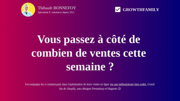Page d'accueil du site : Growthfamily