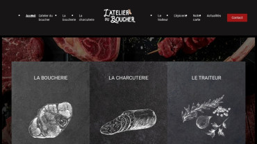 Page d'accueil du site : L'Atelier du Boucher