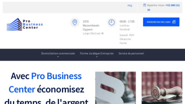 Page d'accueil du site : Pro Business Center