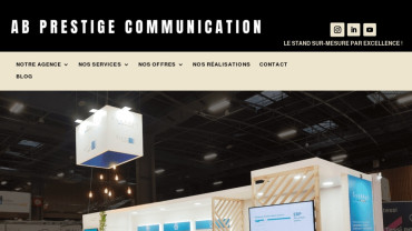 Page d'accueil du site : AB Prestige Communication