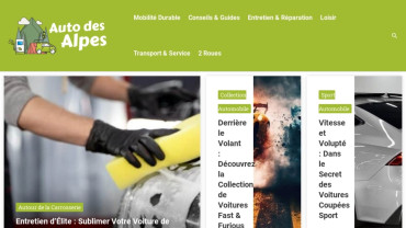 Page d'accueil du site : Auto des Alpes