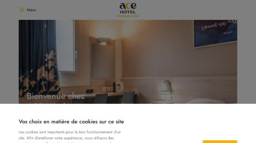 Page d'accueil du site : ACE Hôtel