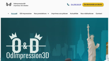 Page d'accueil du site : OD Impression 3D