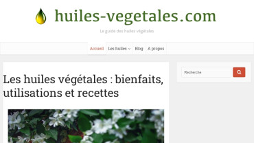 Page d'accueil du site : Huiles végétales