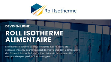 Page d'accueil du site : Roll Isotherme Alimentaire
