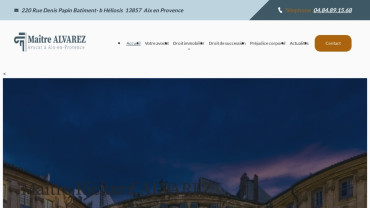 Page d'accueil du site : Maître Alvarez