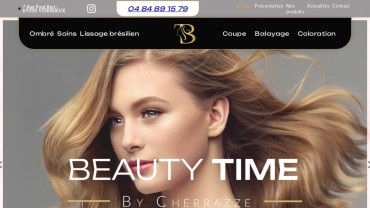 Page d'accueil du site : Beauty Time