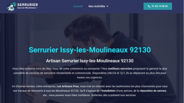 Page d'accueil du site : Serrurier Issy-les-Moulineaux
