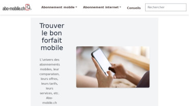 Page d'accueil du site : Abo-mobile.ch