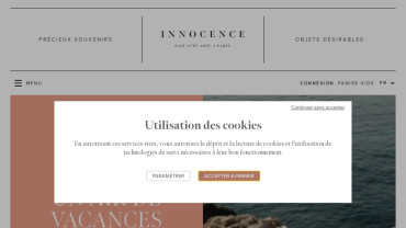 Page d'accueil du site : Innocence Paris 