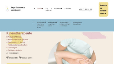 Page d'accueil du site : Kiné Vandenbosch