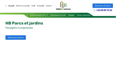 Page d'accueil du site : HB Parcs et Jardins