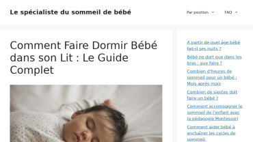 Page d'accueil du site : Comment Faire Dormir Bébé