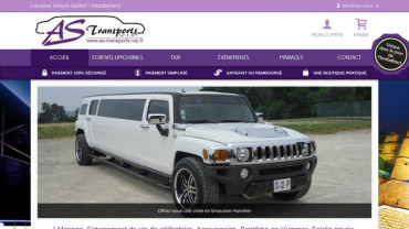 Page d'accueil du site : AS Transports VIP