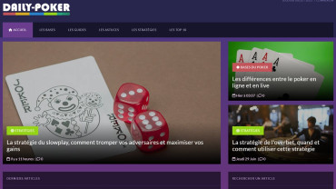 Page d'accueil du site : Daily Poker