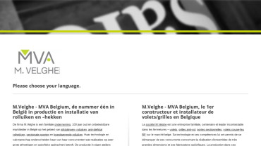 Page d'accueil du site : MVA Belgium