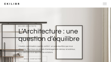 Page d'accueil du site : Ekilibr Architecte