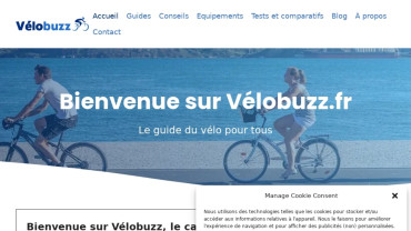 Page d'accueil du site : Vélobuzz