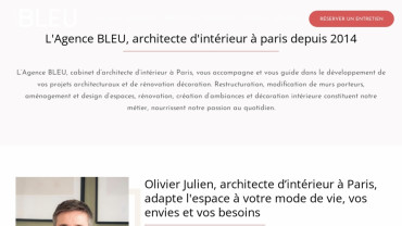 Page d'accueil du site : Agence BLEU