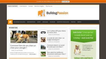 Page d'accueil du site : Bulldog Passion