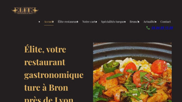 Page d'accueil du site : Restaurant Elite