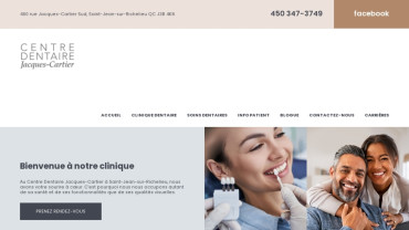 Page d'accueil du site : Centre Dentaire Jacques-Cartier
