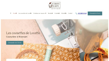 Page d'accueil du site : Les cousettes de Lucette