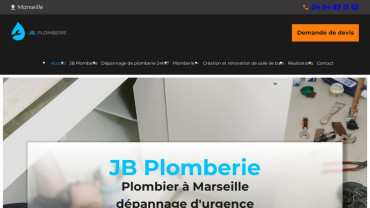 Page d'accueil du site : JB Plomberie