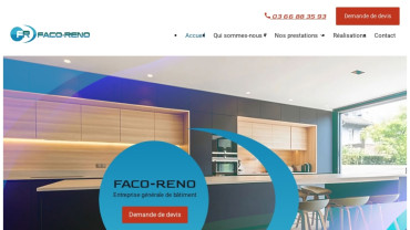 Page d'accueil du site : Faco Reno