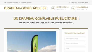 Page d'accueil du site : Drapeau Gonflable