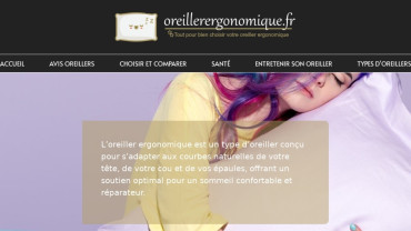 Page d'accueil du site : Oreillerergonomique.fr