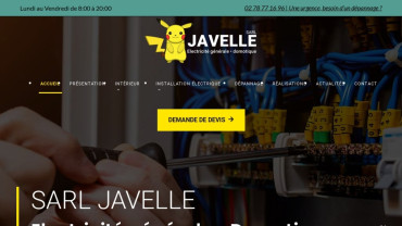 Page d'accueil du site : Javelle Sarl