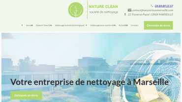 Page d'accueil du site : Nature Clean