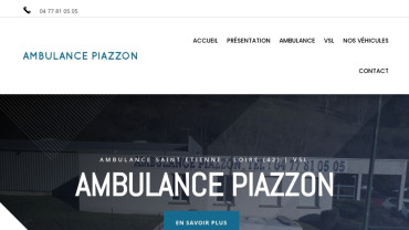 Page d'accueil du site : Ambulance Piazzon