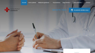 Page d'accueil du site : Centre médical Liedekerke