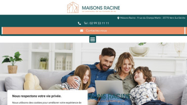 Page d'accueil du site : Maisons Racine