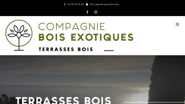 Page d'accueil du site : Compagnie Bois Exotiques