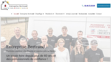 Page d'accueil du site : Entreprise Bertrand