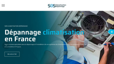 Page d'accueil du site : SOS Climatisation