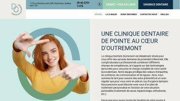 Page d'accueil du site : Dentistes Outremont