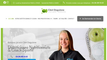 Page d'accueil du site : Coach et diététicienne Deguisne