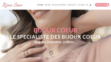 Page d'accueil du site : Bijoux Cœur